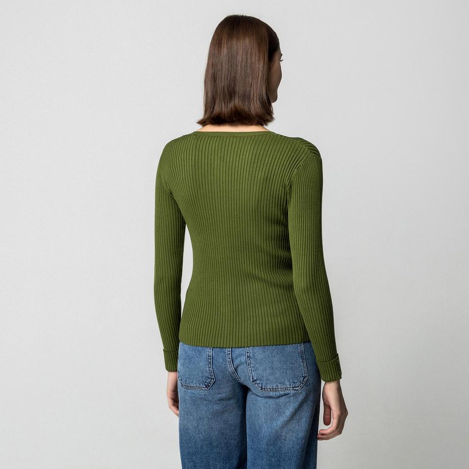Manor Woman Cardigan in maglia a coste  