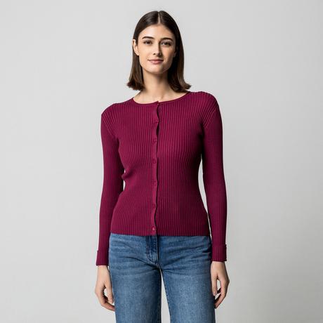 Manor Woman Cardigan in maglia a coste  
