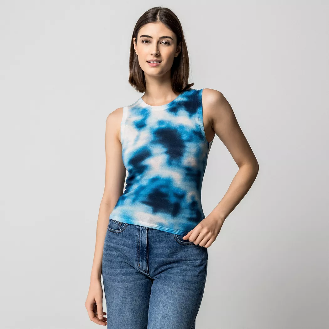Manor Woman - Tank Top, für Damen, Nebelblau, Größe L
