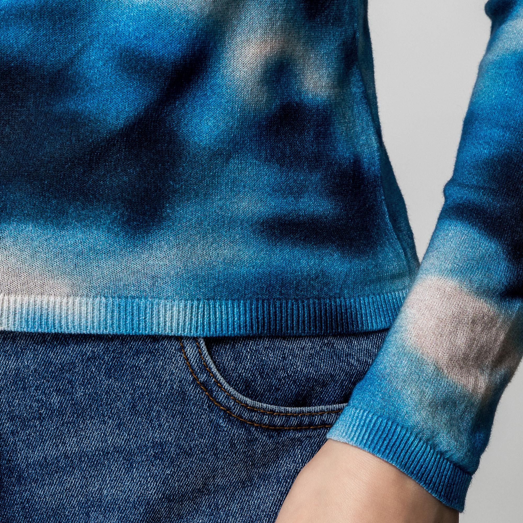 Manor Woman Maglione a Maglia Fine Stampa Artistica Astratta Maniche Lunghe  