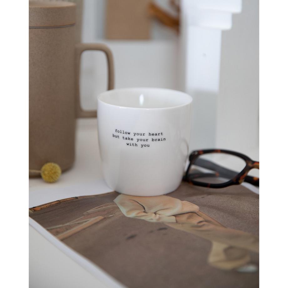 Sögne Mug con manico follow your heart but 