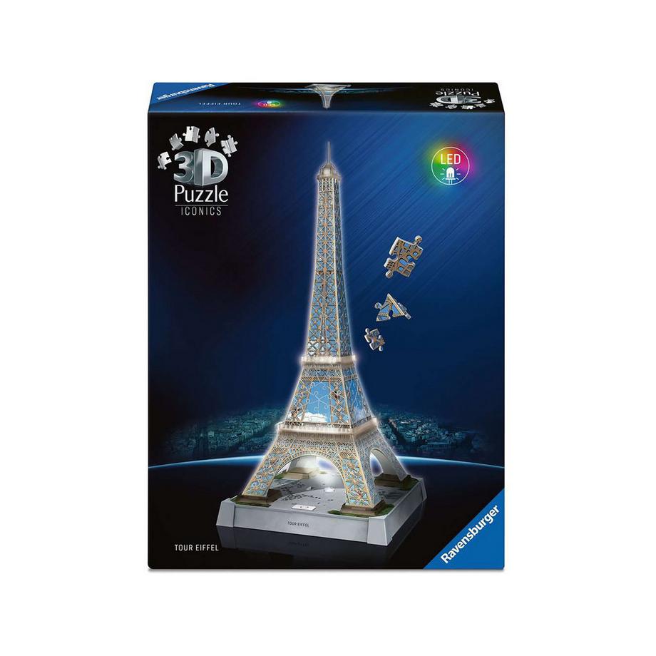 3D Puzzle Iconics: Tour Eiffel illuminée, 216 pièces