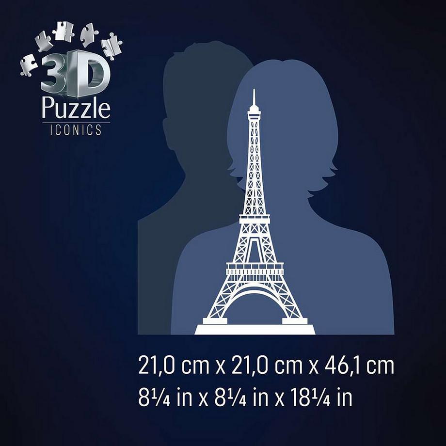 Ravensburger  3D Puzzle Iconics: Tour Eiffel illuminée, 216 pièces 