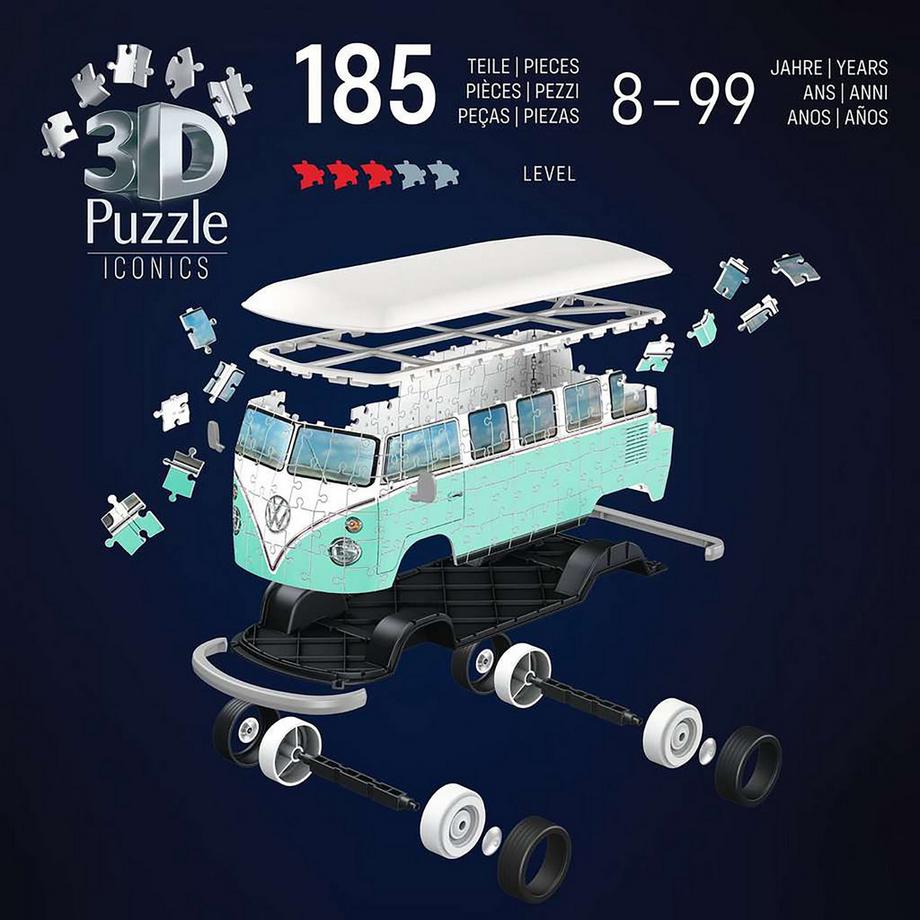 Ravensburger  3D Puzzle Iconics: Volkswagen T1, 162 pièces 