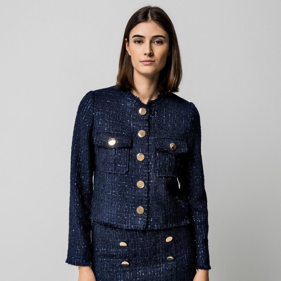 Manor Woman Tweed Blazer mit Pailletten  
