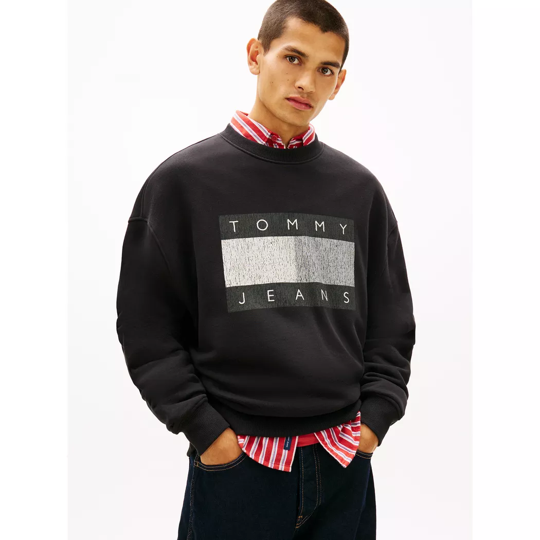 Tommy Jeans Pull Essential Slim Fit Black M Homme