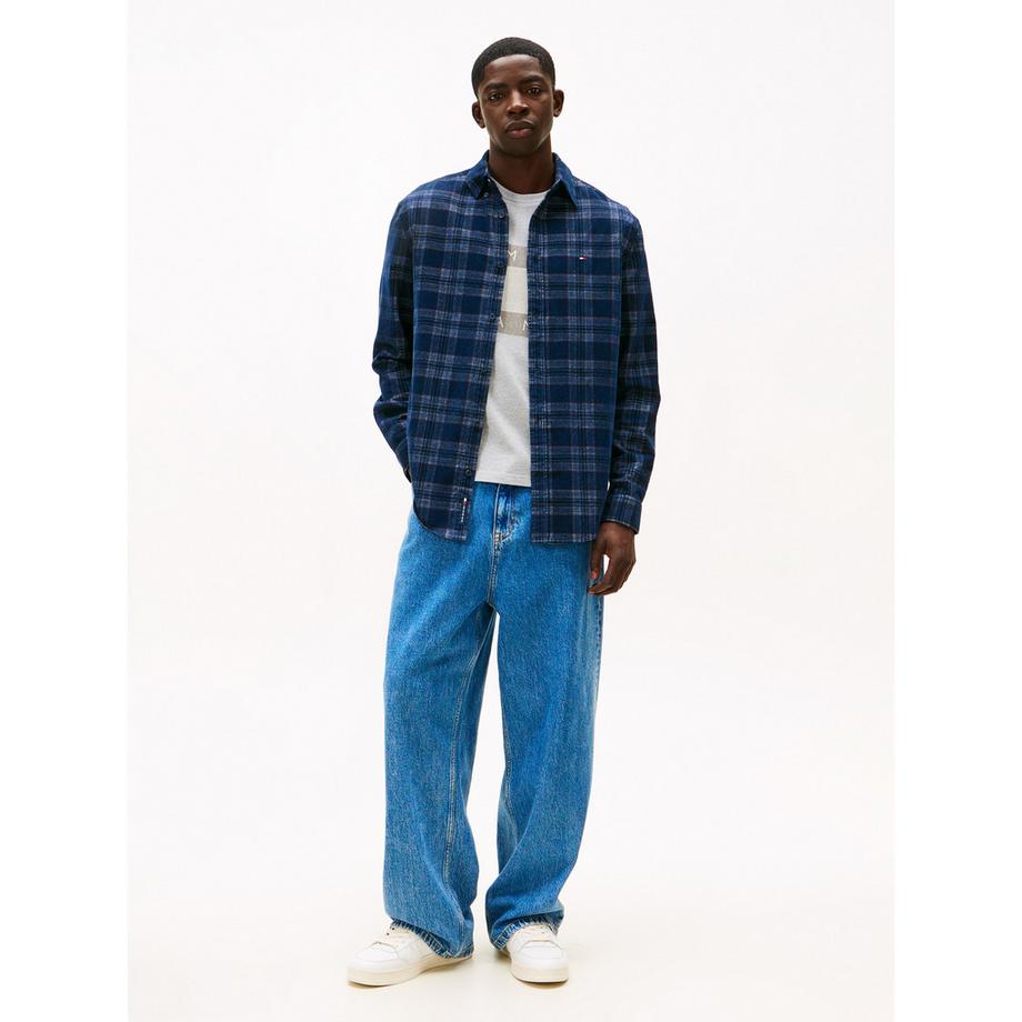 TOMMY JEANS Kariertes Cord Regular Fit Langarmhemd  