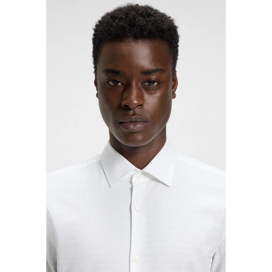 HUGO Kenno Slim Fit Jacquard Hemd  