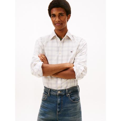 TOMMY JEANS Chemise à Carreaux en Côtelé Coupe Droite Manches Longues  