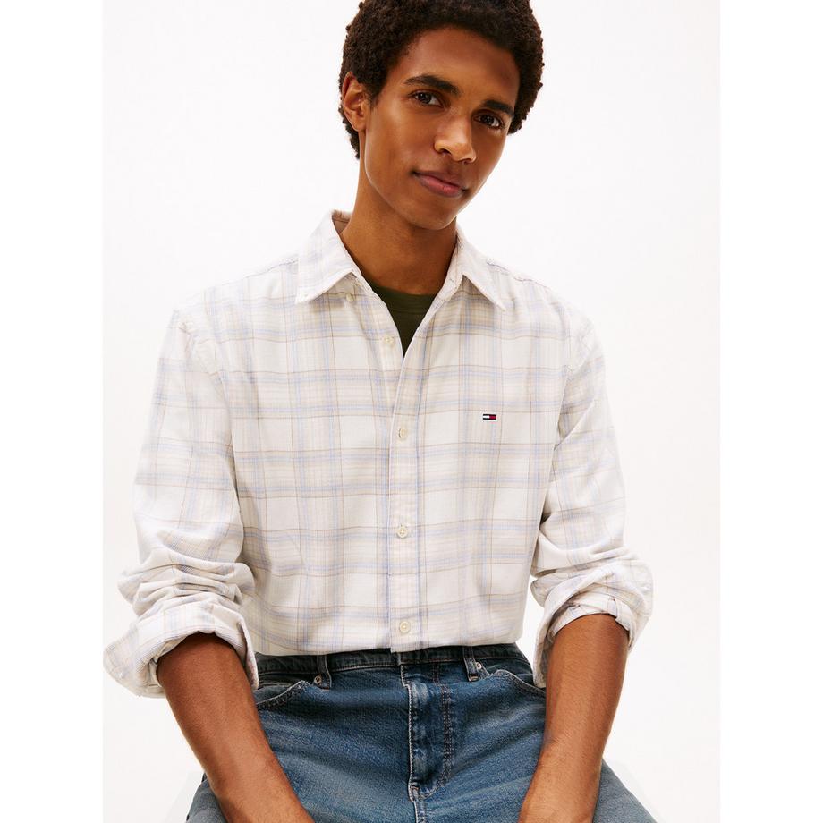 TOMMY JEANS Kariertes Cord Regular Fit Langarmhemd  