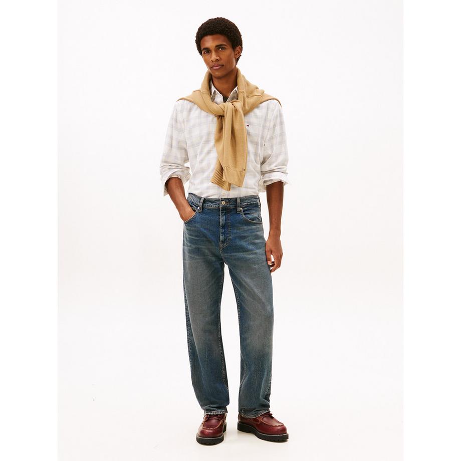 TOMMY JEANS Kariertes Cord Regular Fit Langarmhemd  