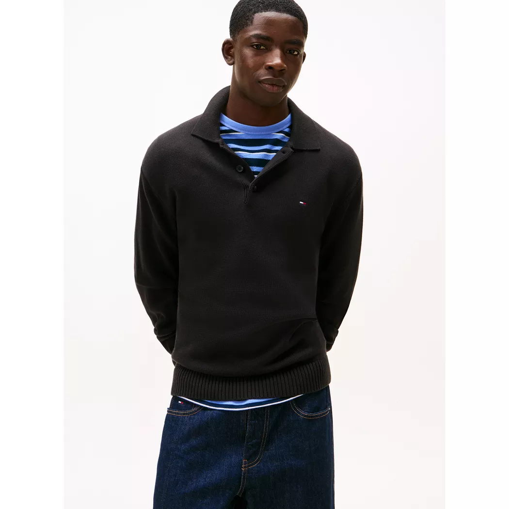 Tommy Jeans Pull Essential Slim Fit Black S Homme