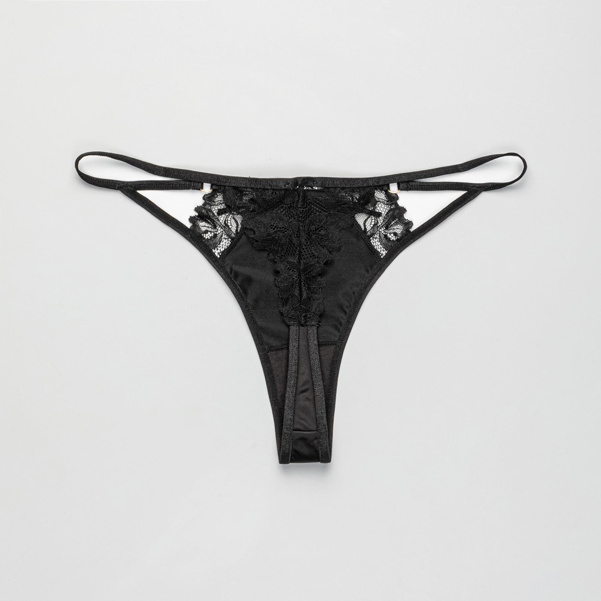 Manor Woman String Tanga mit Spitzendetails  