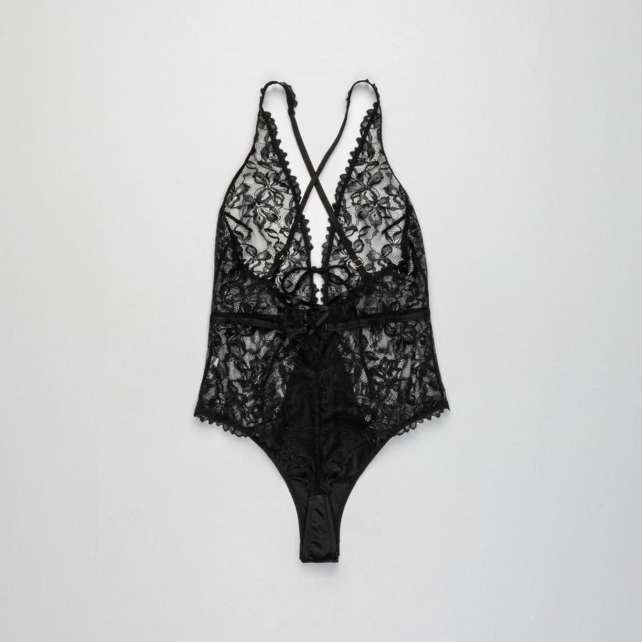 Manor Woman Body en dentelle à motif floral avec nœud décoratif  