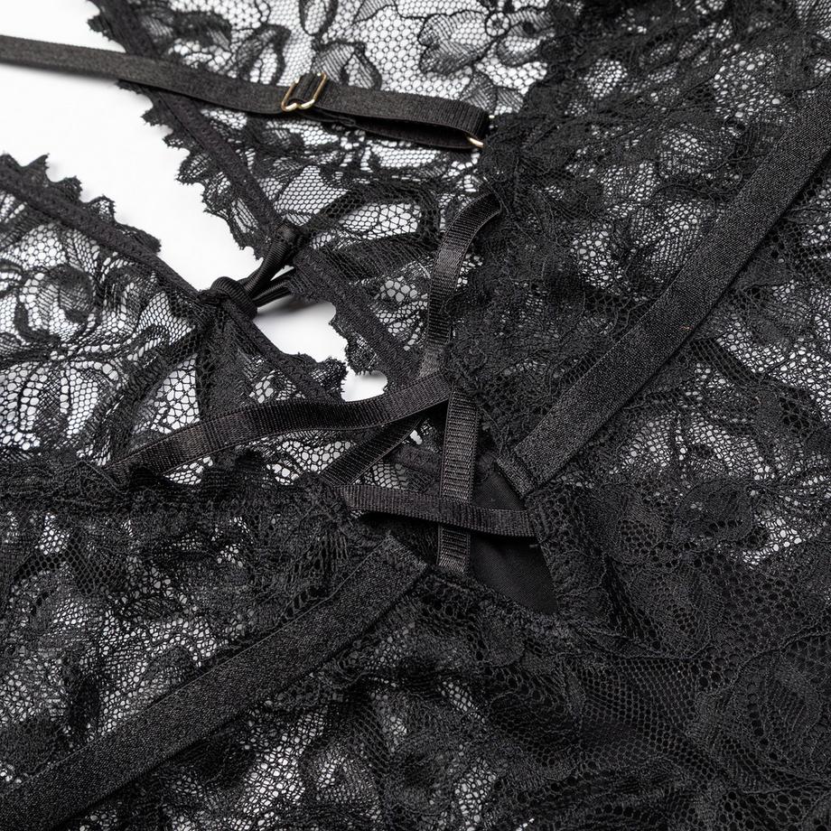 Manor Woman Body en dentelle à motif floral avec nœud décoratif  