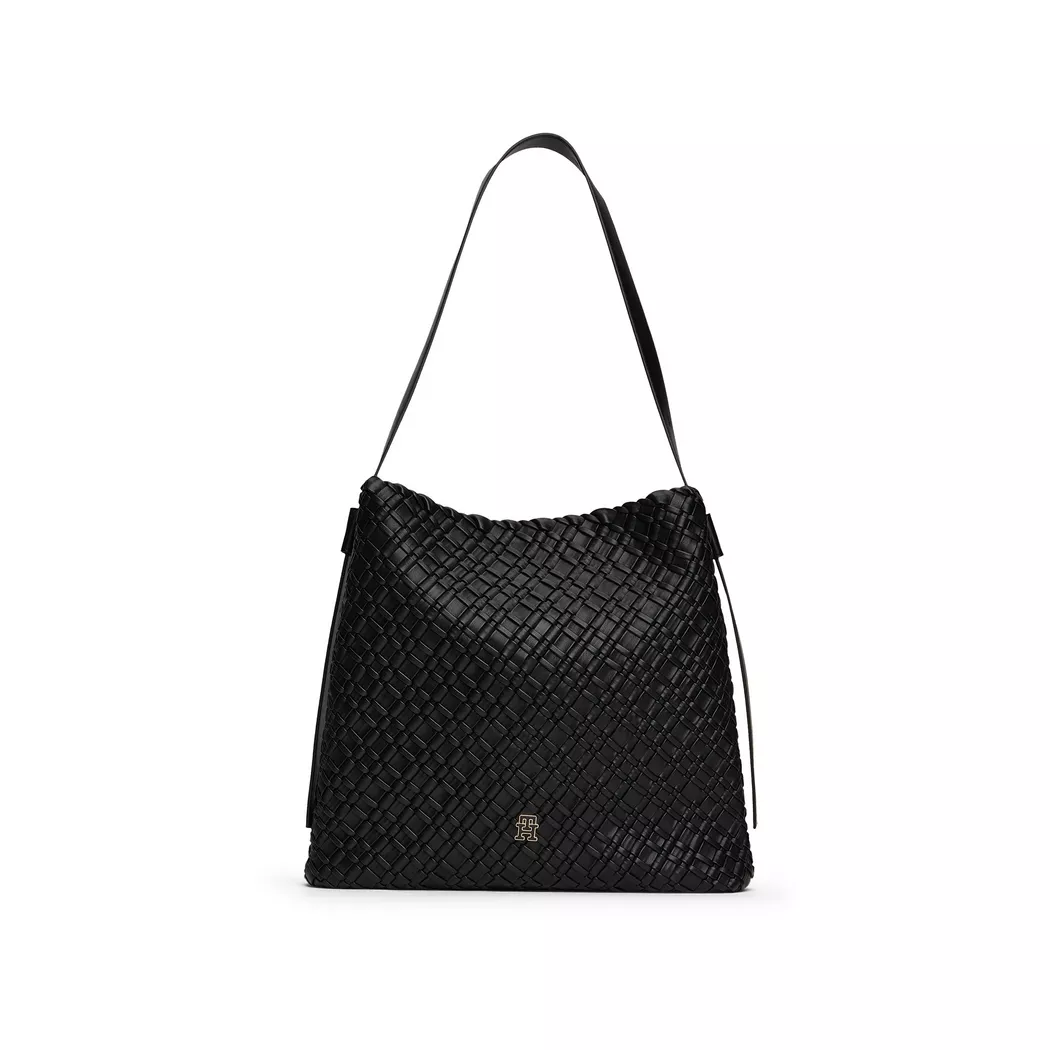 TOMMY HILFIGER Tasche - Hobo Bag TH BRAIDED  schwarz