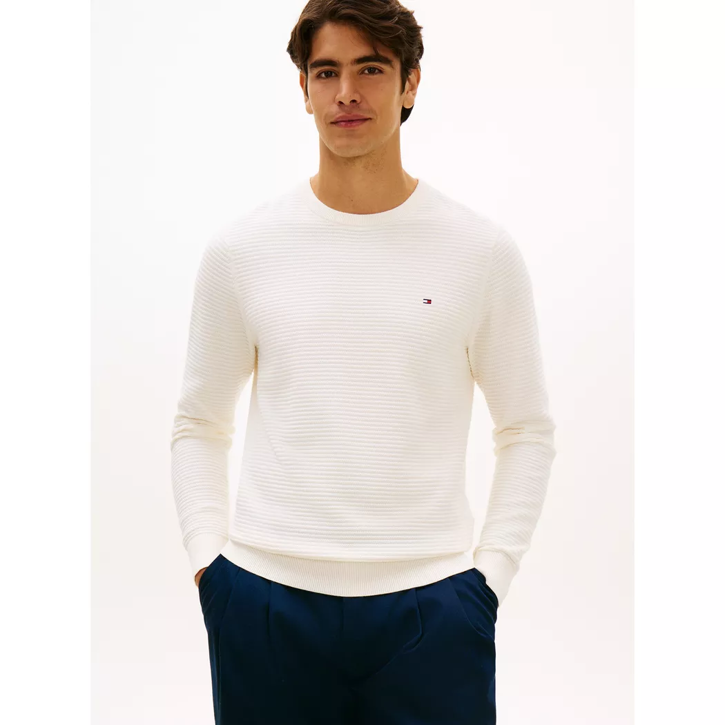 Tommy Hilfiger Pull Seasonal Structure Ivory Petal S Homme