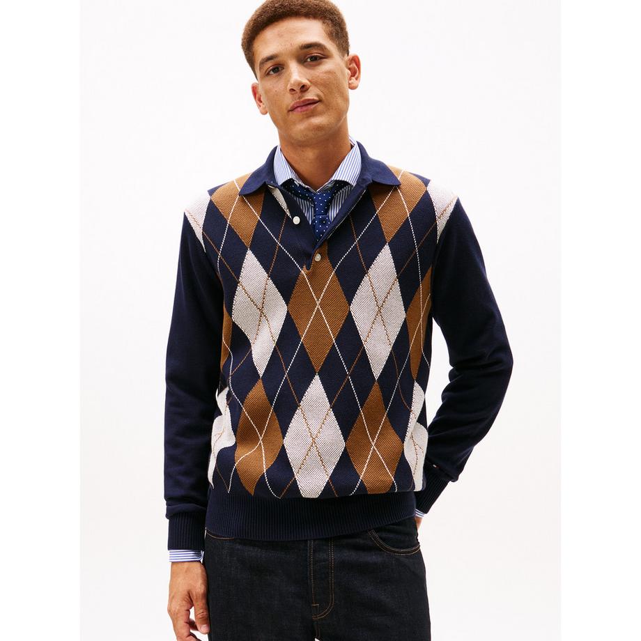TOMMY HILFIGER Maglione Collo Polo Argyle  