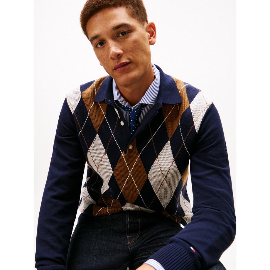 TOMMY HILFIGER Maglione Collo Polo Argyle  