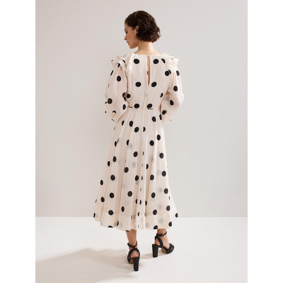 Phase Eight Jaqlyn Robe Midi à Volants Pois  