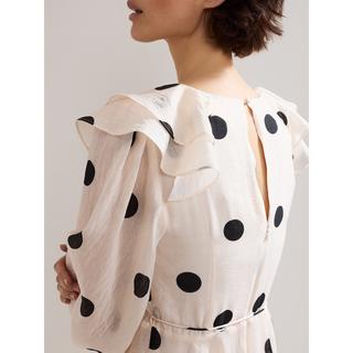 Phase Eight Jaqlyn Polka Dot Rüschen Midikleid  