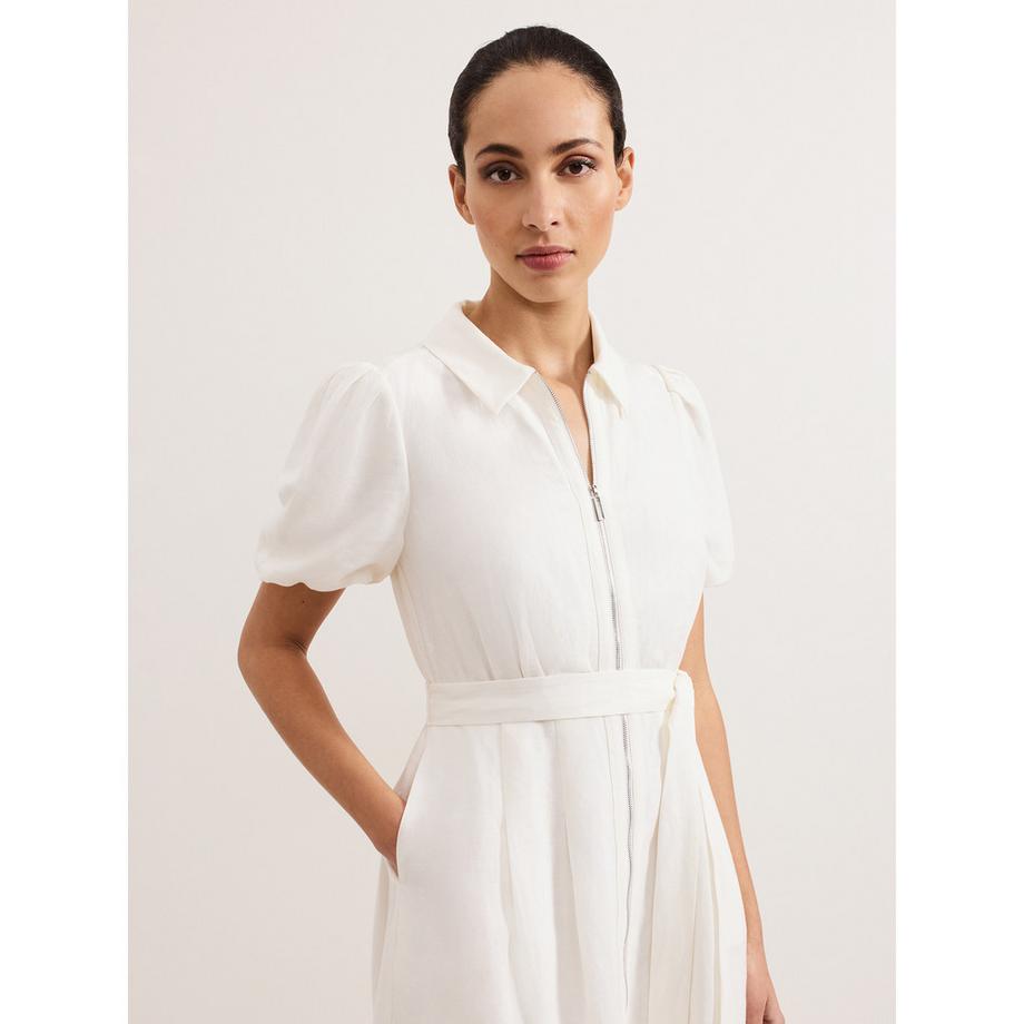 Phase Eight Kurzarm Midi Kleid mit Gürtel  