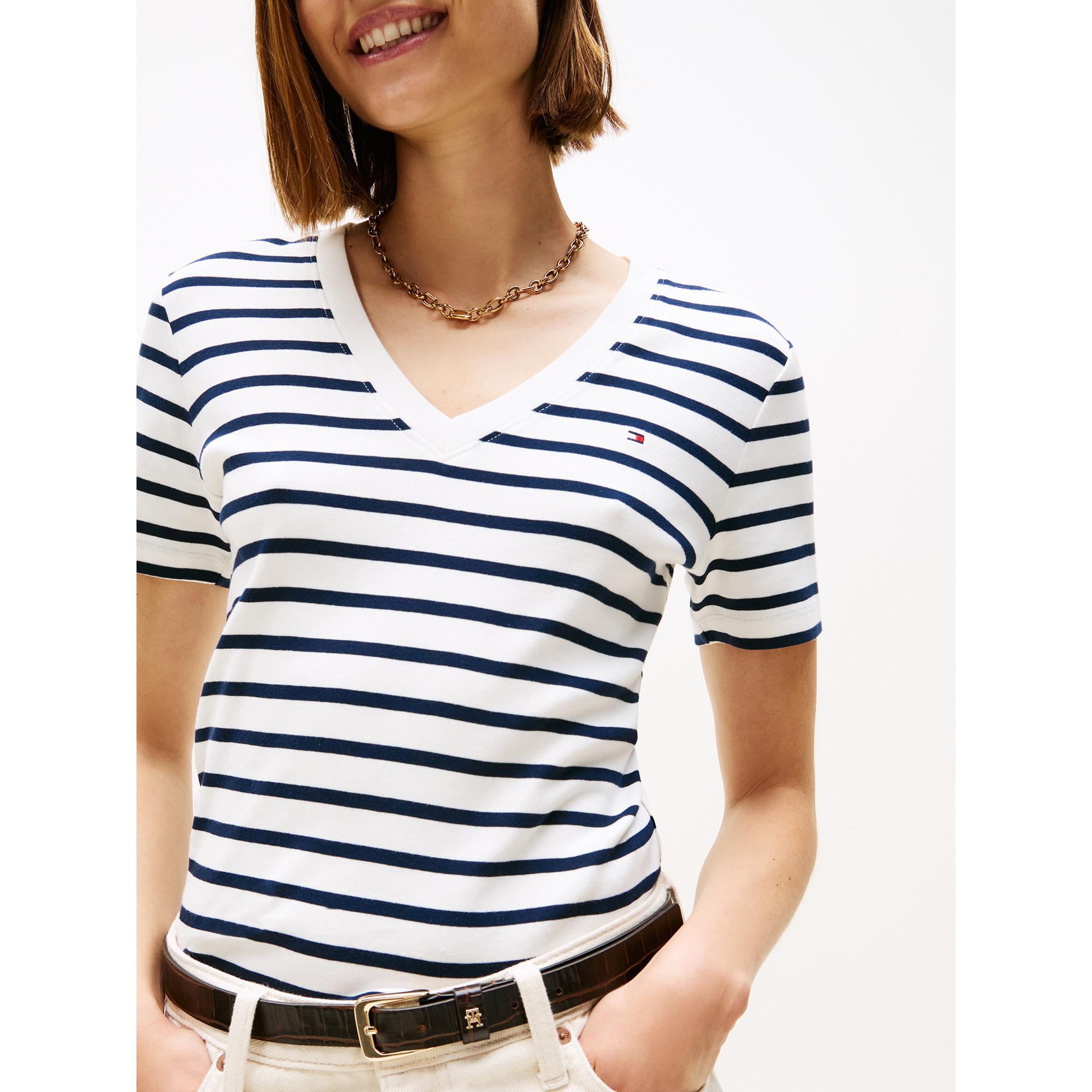 TOMMY HILFIGER V-Ausschnitt Kurzarm T-Shirt Slim Fit  