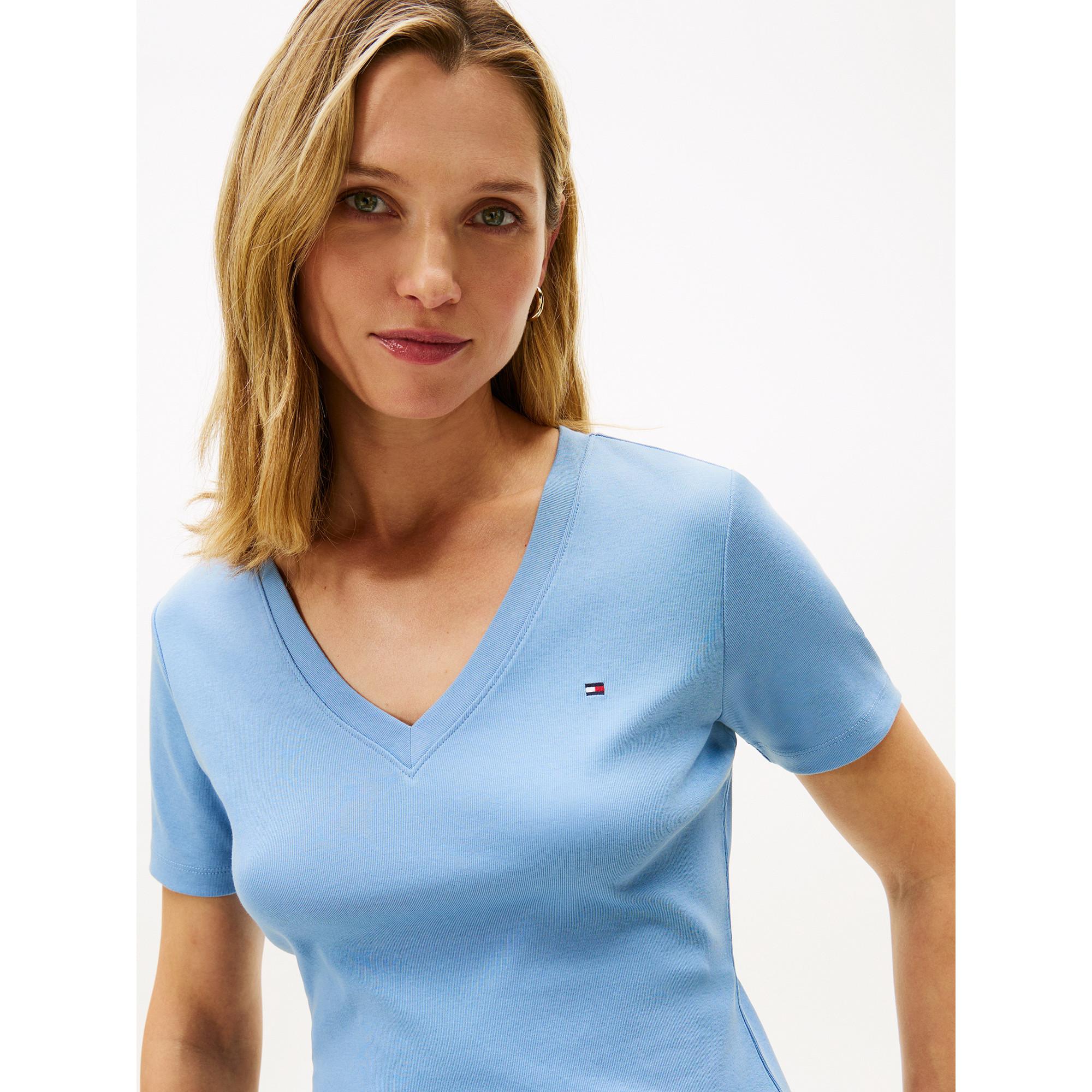 TOMMY HILFIGER V-Ausschnitt Kurzarm T-Shirt Slim Fit  