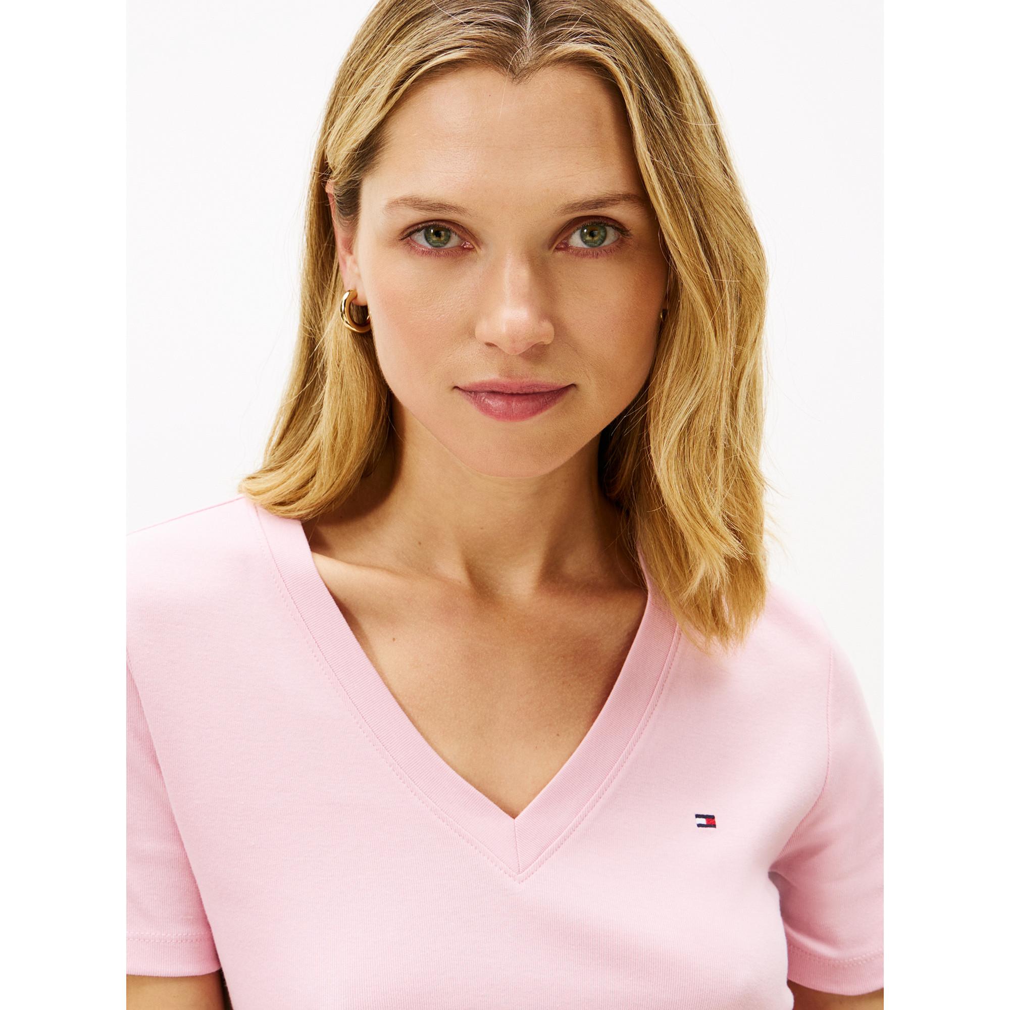 TOMMY HILFIGER T-Shirt Col V Manches Courtes Slim Fit  