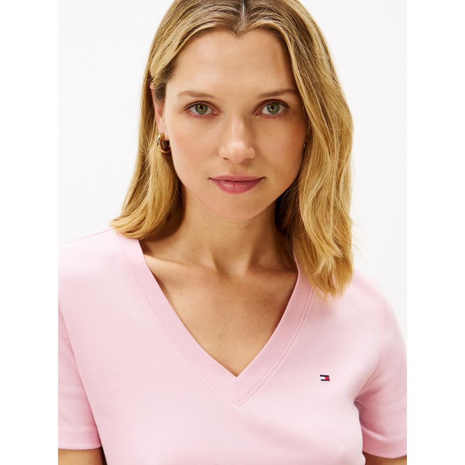 TOMMY HILFIGER T-Shirt Col V Manches Courtes Slim Fit  