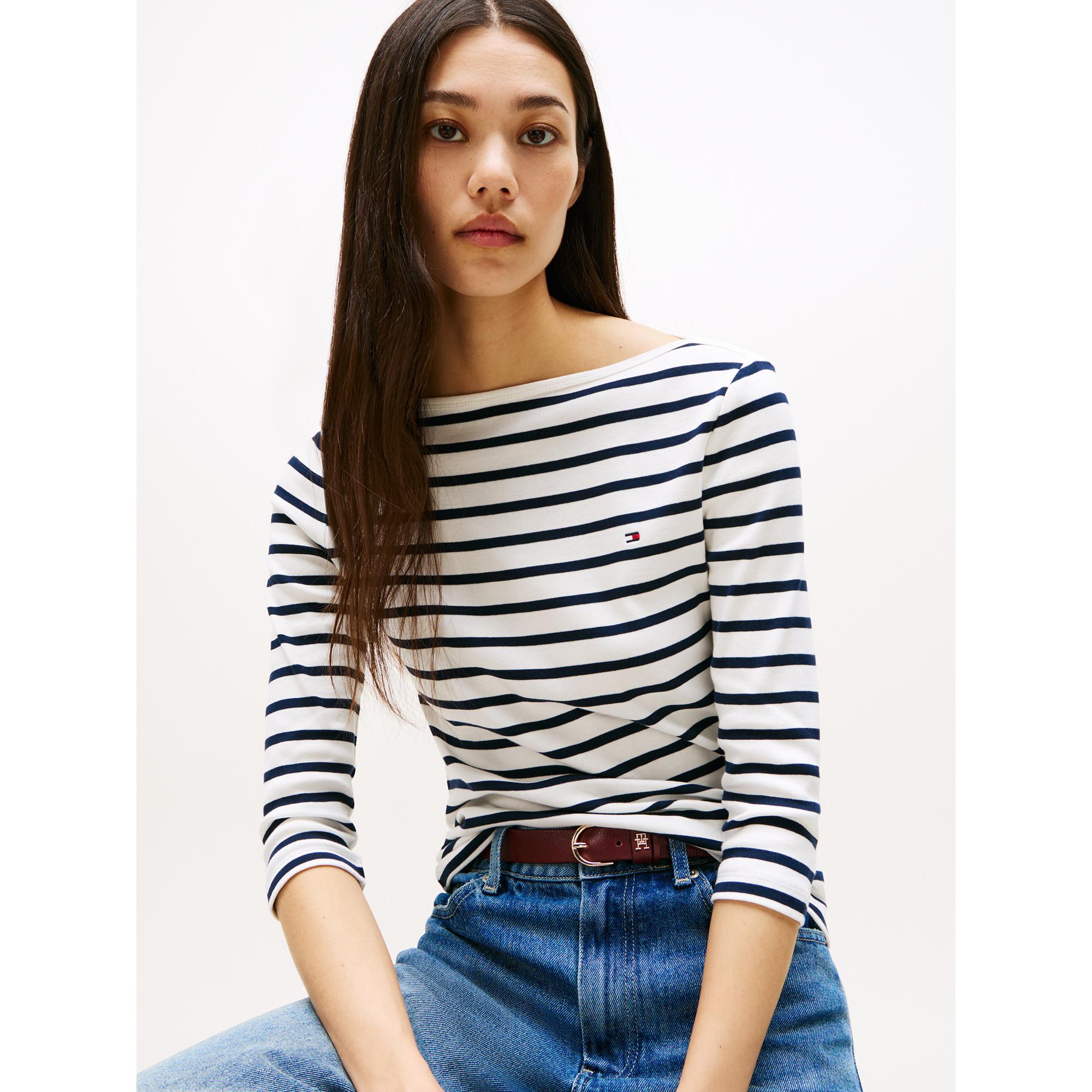 TOMMY HILFIGER New Cody Gestreiftes Boat Neck T-Shirt  