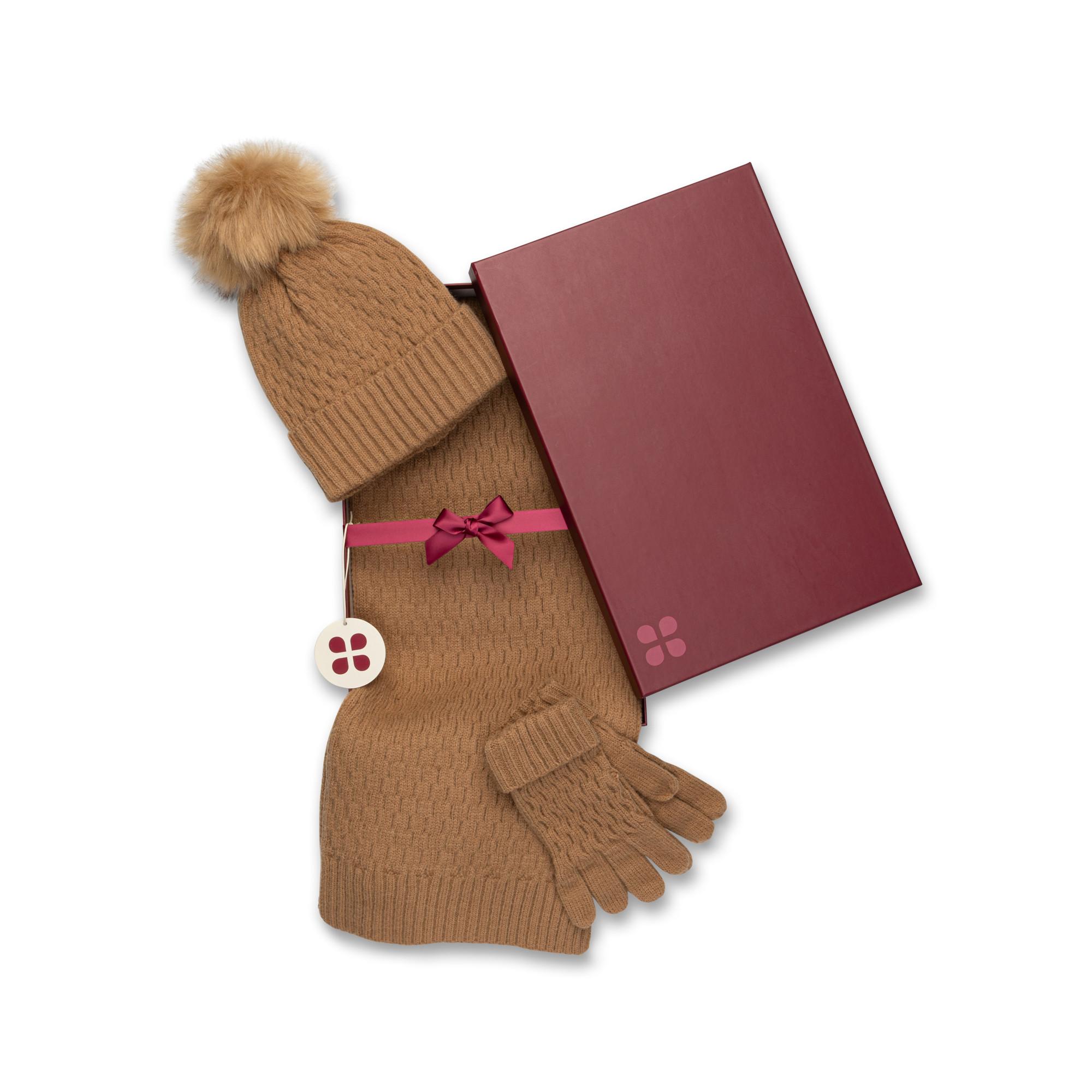 Manor Woman Écharpe Bonnet et Gants Tricotés Coffret Cadeau  