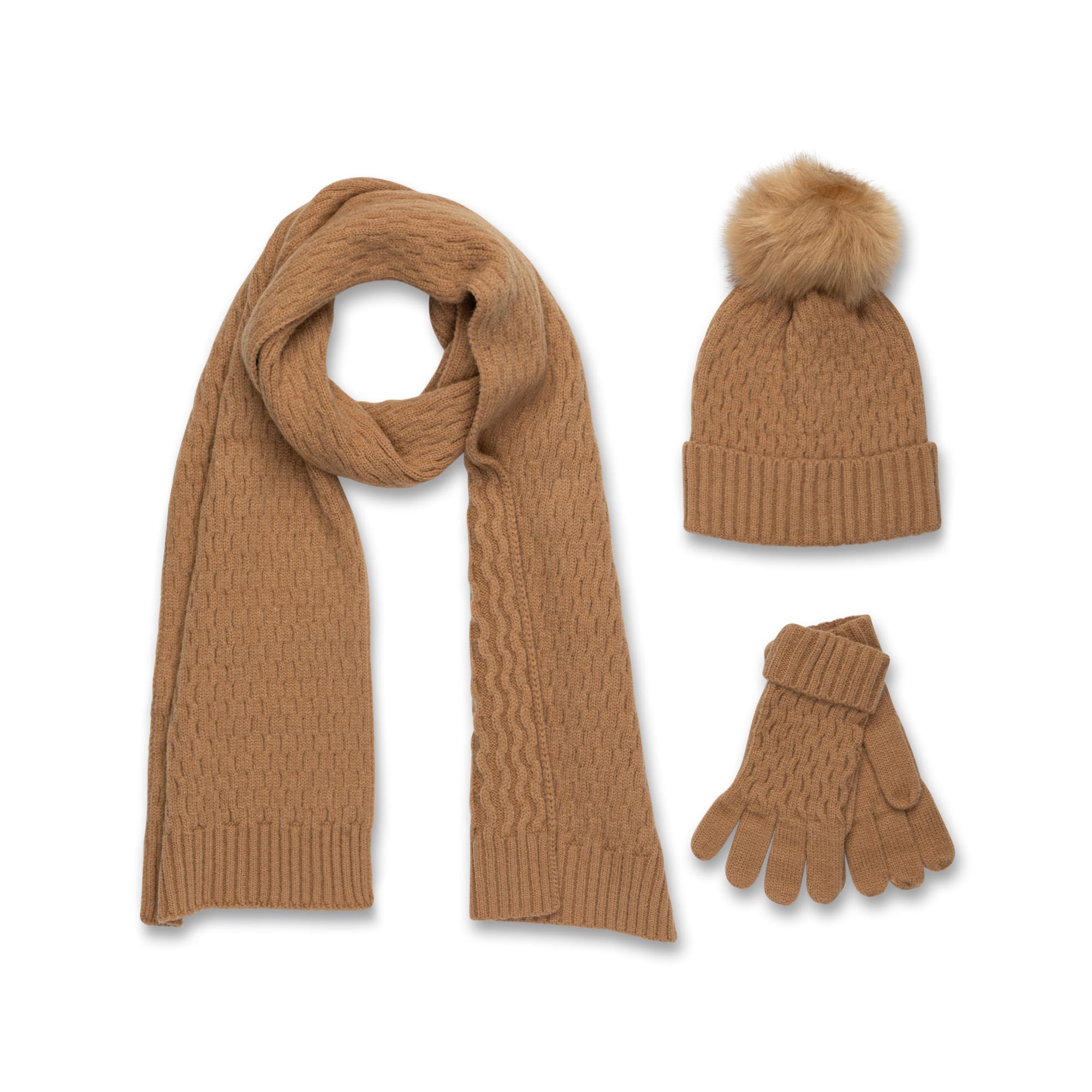 Manor Woman Écharpe Bonnet et Gants Tricotés Coffret Cadeau  