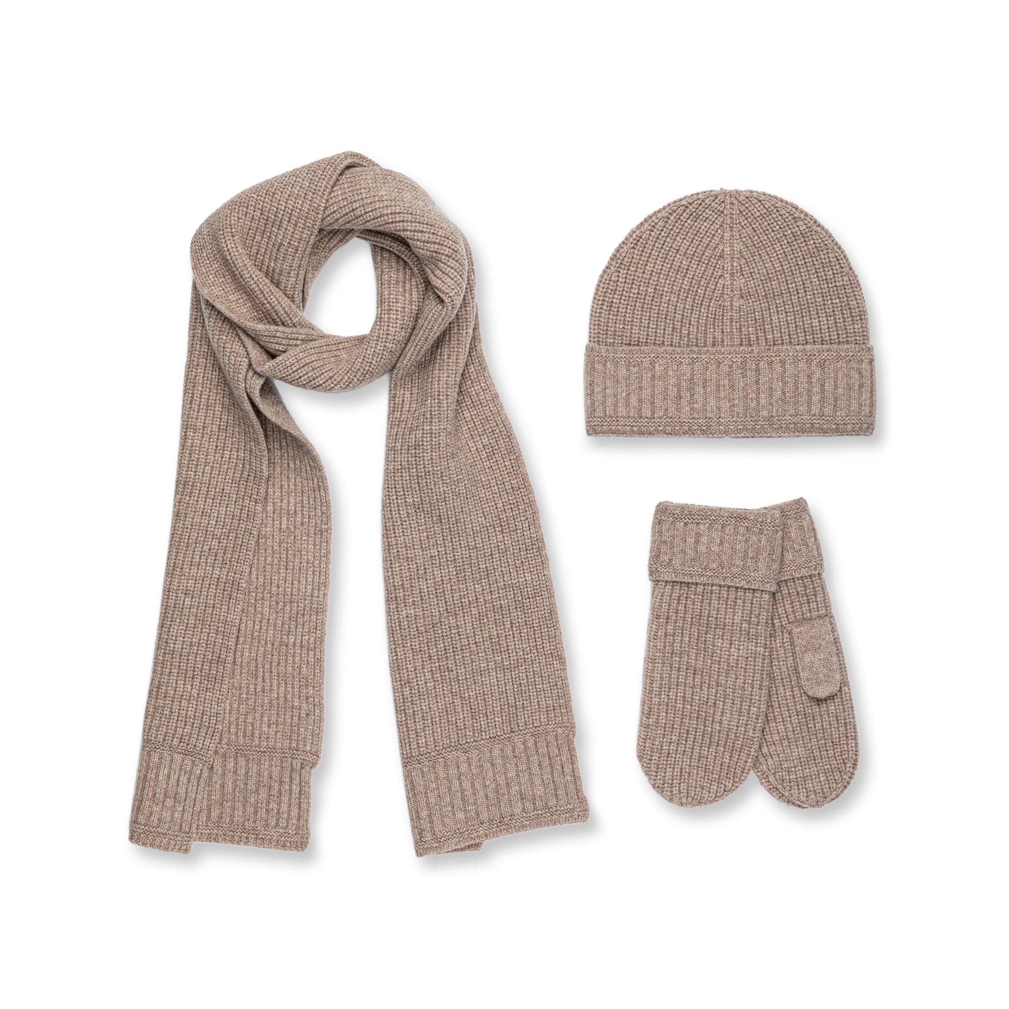 Manor Woman Strick Schal Mütze und Handschuh Geschenk Set  