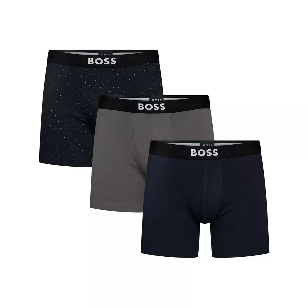 Boss Boxers Power Desig Trunk 10276514 3 Unités Open Brown L Homme
