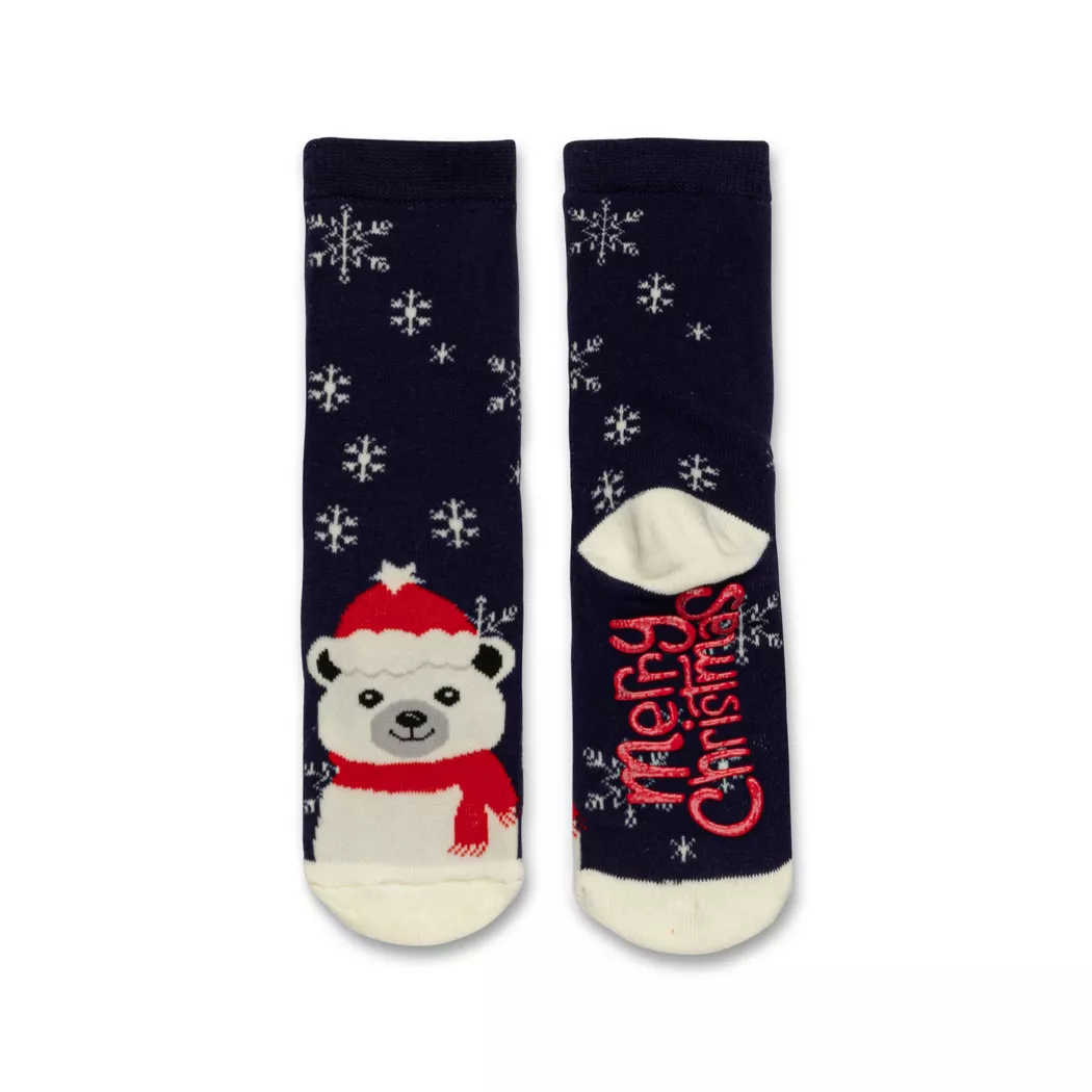 Manor Kids - Weihnachtssocken, Terry Socks ABS X-Mas, 25-30, Marine