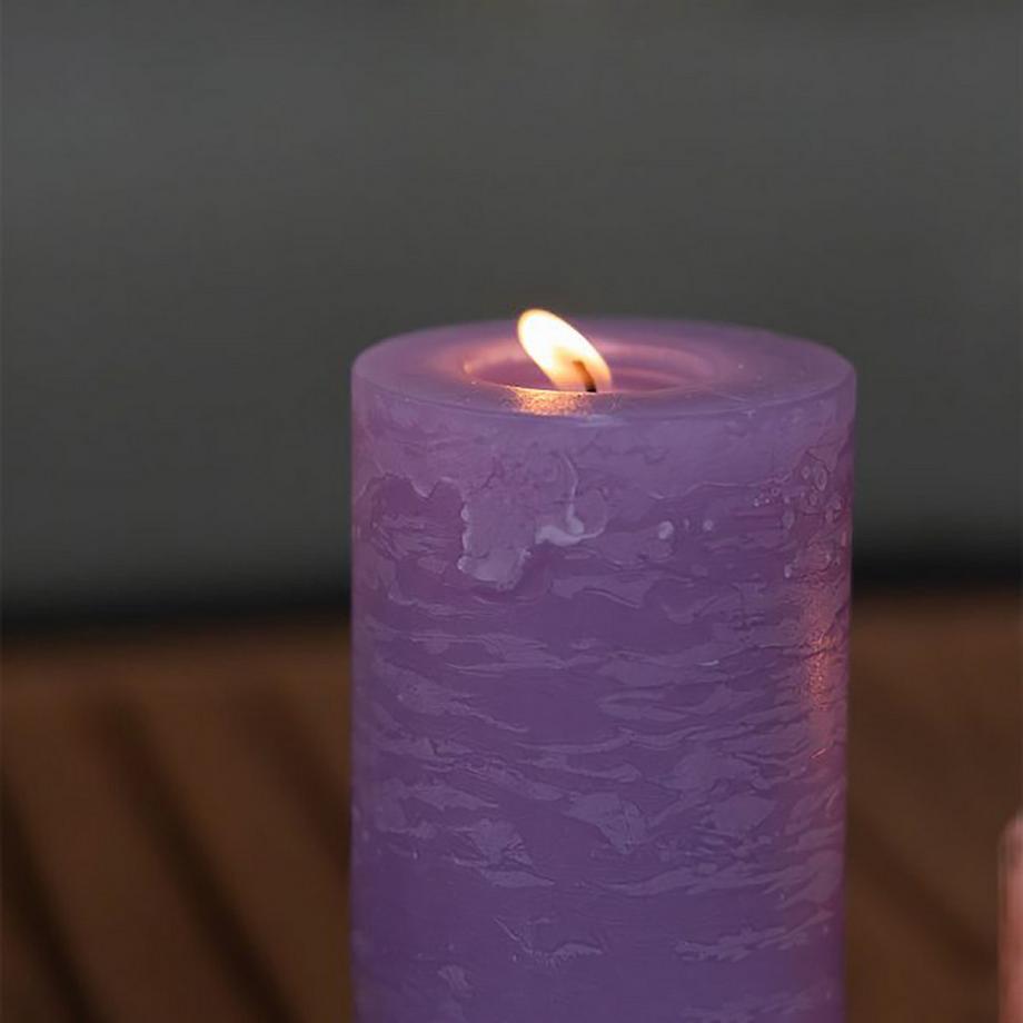 Balthasar Candela cilindrica Zylinderkerze Rustico, flieder 