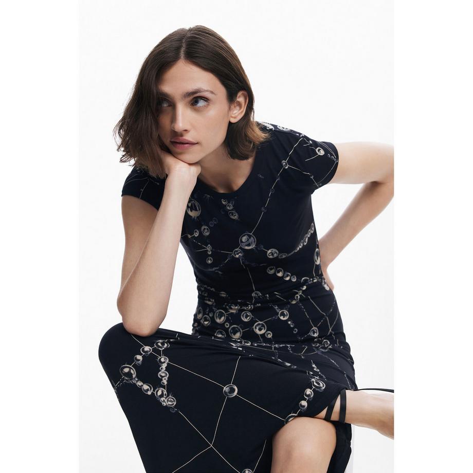 Desigual Abito Lungo Stampato Body Fit  