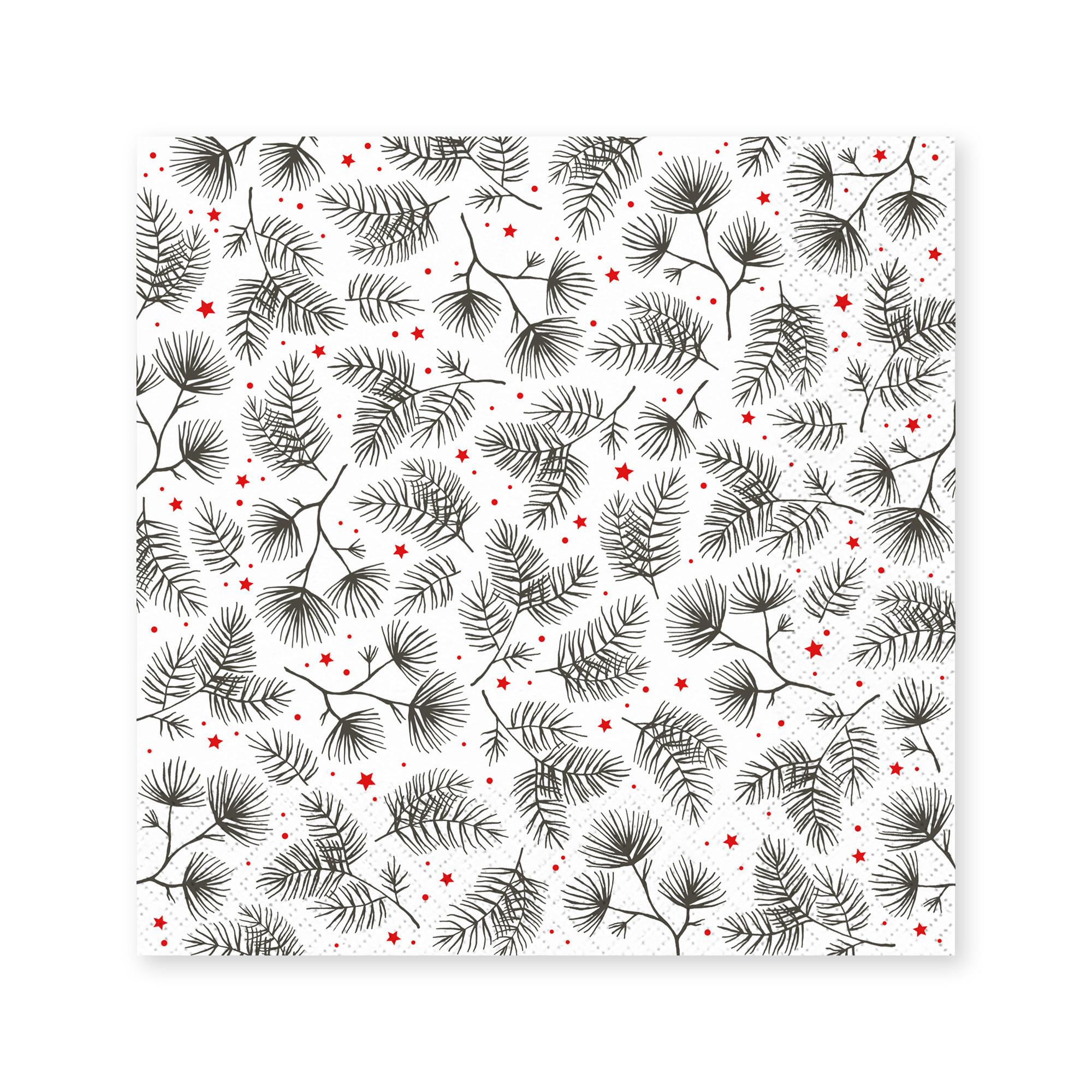 Braun + Company Papierservietten, 20 Stück Xmas Twigs 