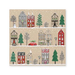 Braun+Company Papierservietten, 20 Stück Wintercity 