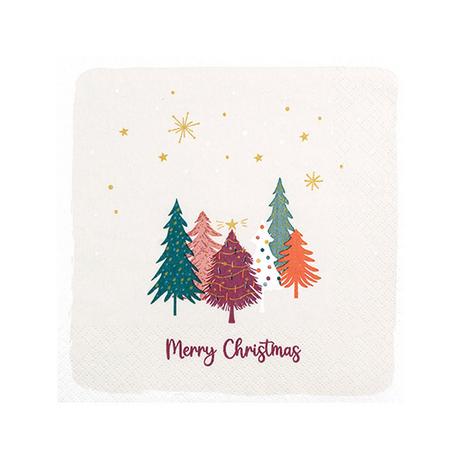 Home Fashion Serviettes en papier, 20 pièces Cute Xmas Trees 