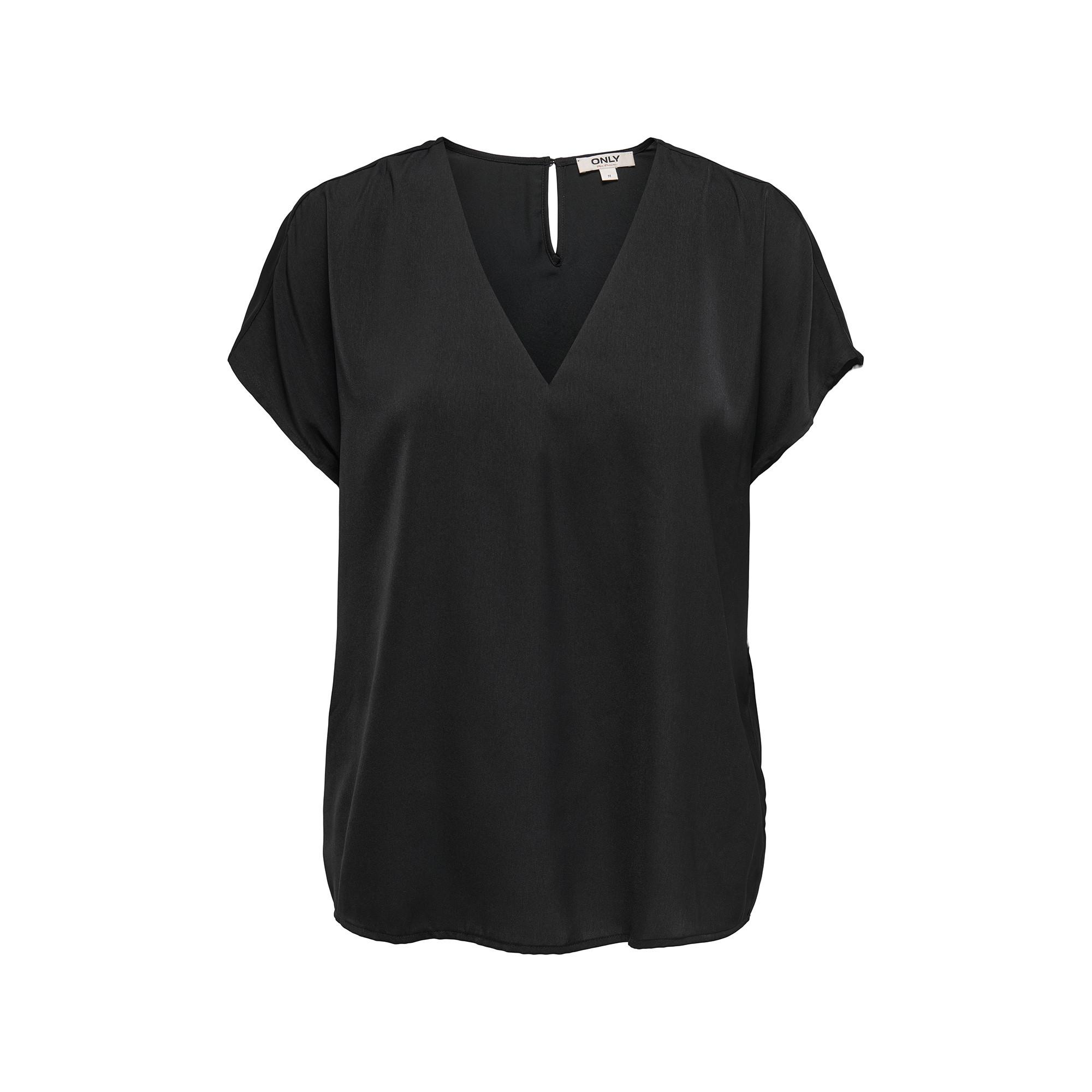 ONLY V-Ausschnitt Kurzarm Bluse  