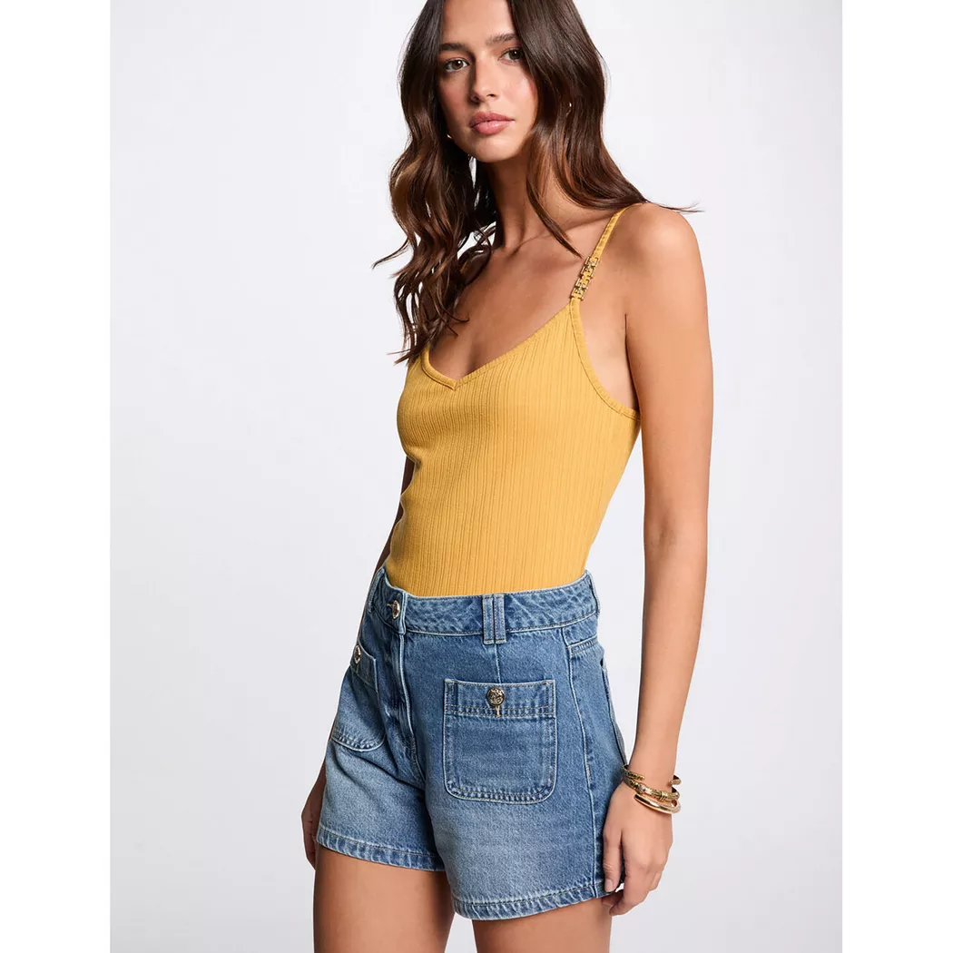 Morgan - Shorts, für Damen, Blau Denim, Größe 38