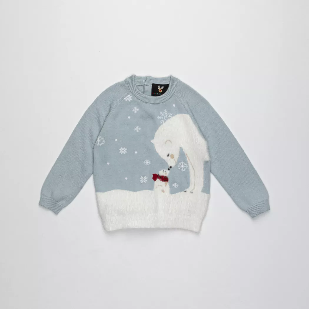 Manor Baby - Pullover, weihnachtspullover Eisbär, 86, Hellblau