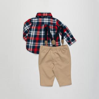 Manor Baby Set Hose Hemd Karo Set, t-shirt e pantaloni 