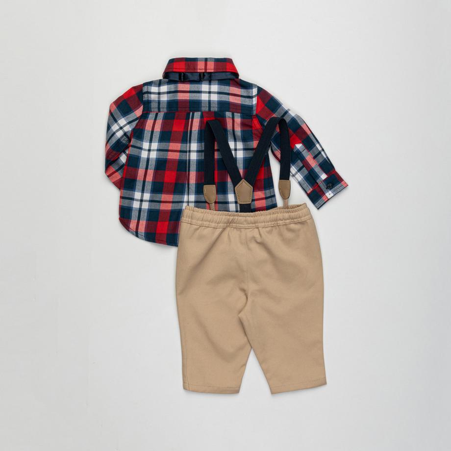 Manor Baby Set Hose Hemd Karo Ensemble: t-shirt & pantalon 