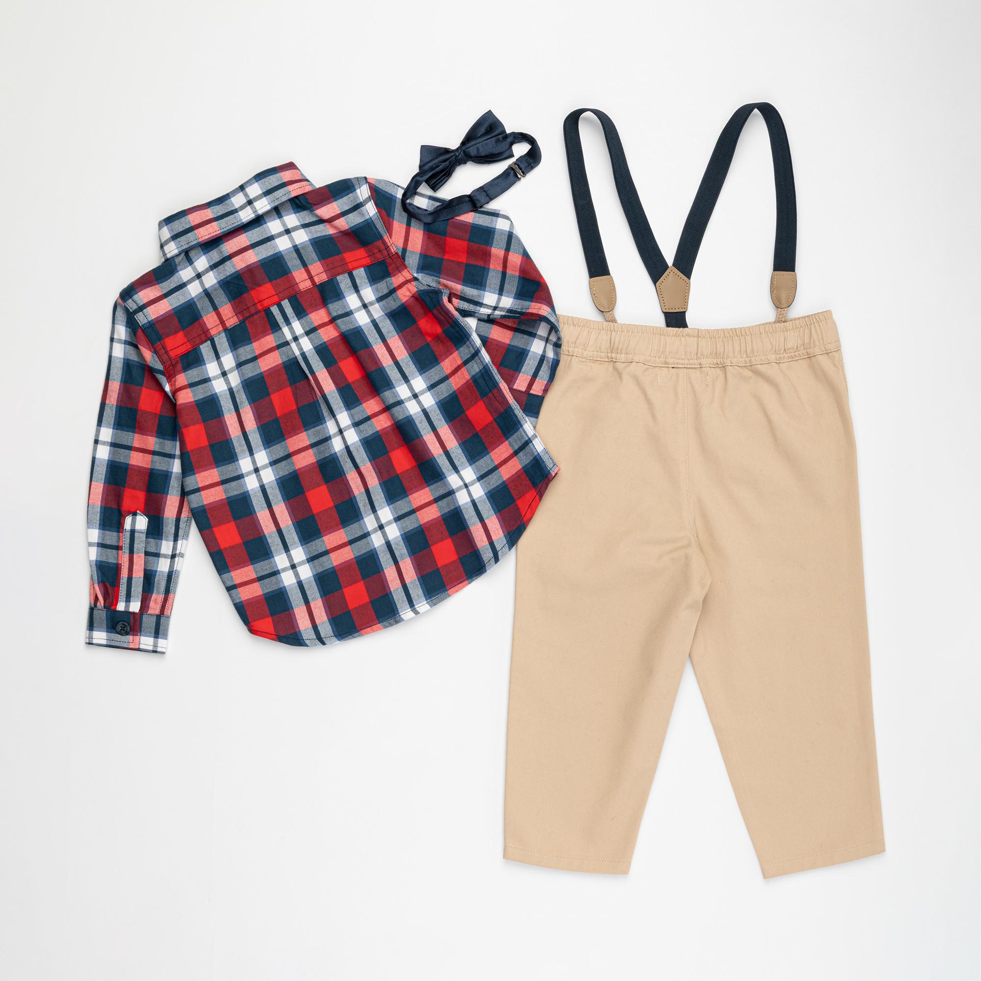 Manor Baby Set Hose Hemd Karo Set, t-shirt e pantaloni 