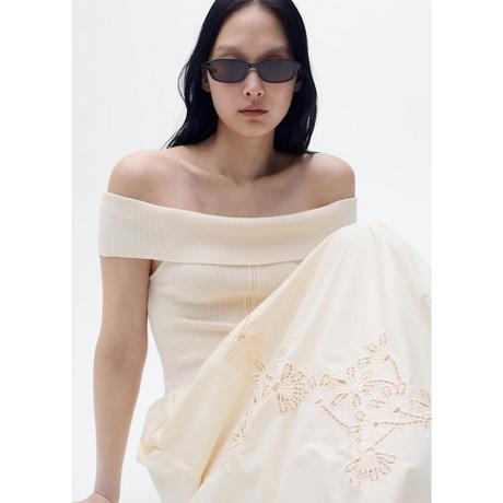 MANGO TANO Robe Midi Tricotée Encolure Bateau  