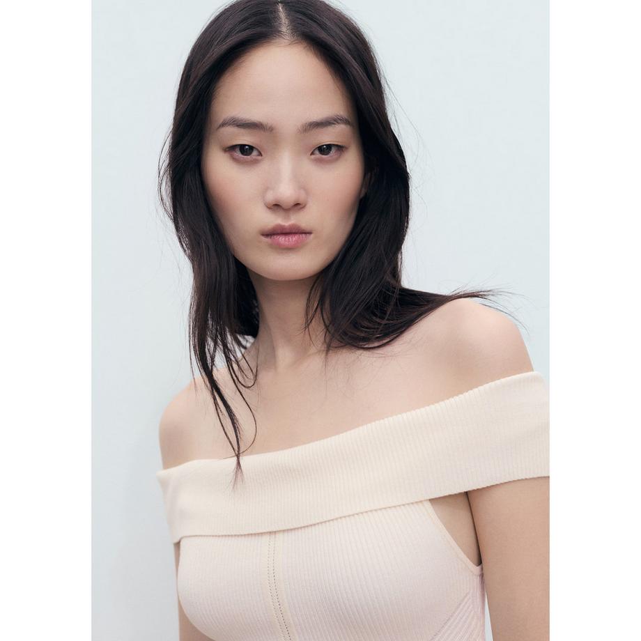 MANGO TANO Strick A-Linien Midikleid  