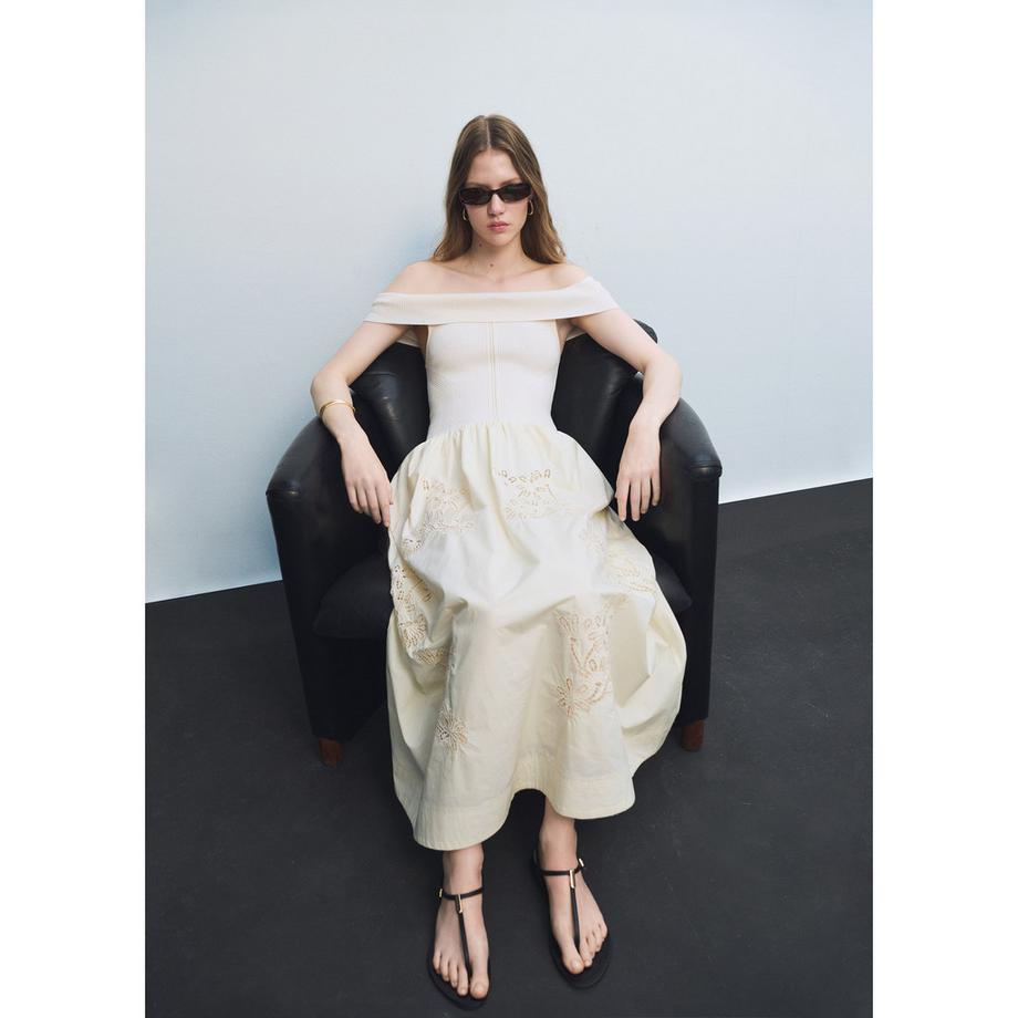 MANGO TANO Strick A-Linien Midikleid  